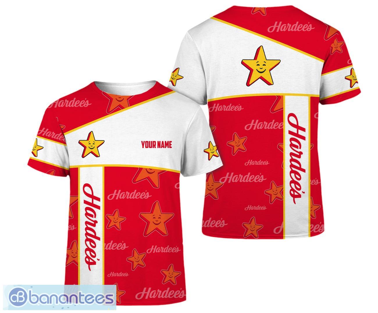 custom name hardees 3d t shirt team gift image Custom Name Hardee's 3D T Shirt Team Gift Product Photo