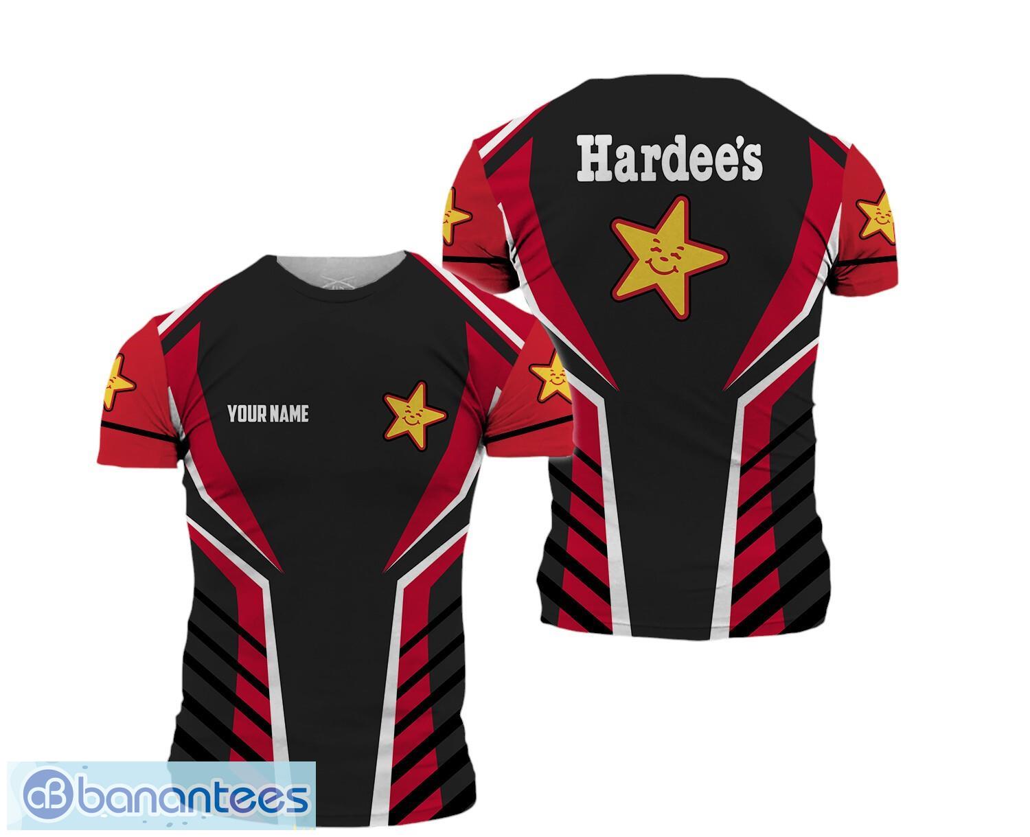 custom name logo hardees 3d t shirt all printed image Custom Name Logo hardee's 3D T Shirt All Printed Product Photo