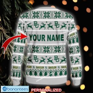 NEW Occasion Baylor Bears Ugly Christmas Sweater Gift For Men And Women Custom Name - NCAA Baylor Bears Ugly Christmas Sweater For Men And Women Photo 2