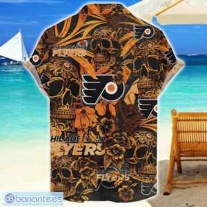 Philadelphia Flyers Flower and Skull Hawaiian Shirt NHL Team Halloween Shirt Product Photo 2