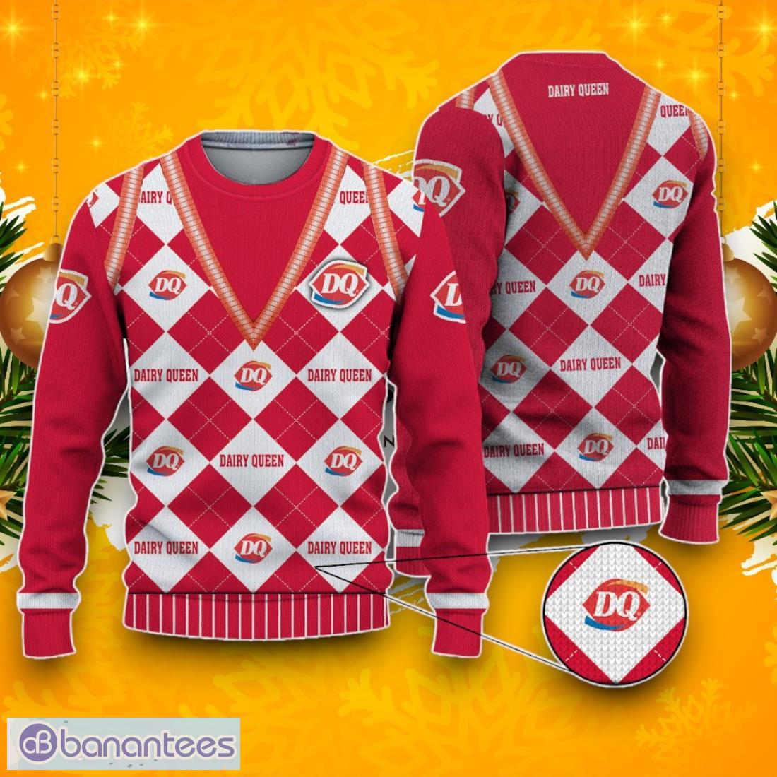 dairy queen ugly christmas sweater best gift ideas 2024 for fans image Dairy Queen Ugly Christmas Sweater, Best Gift Ideas 2024 For Fans Product Photo 1