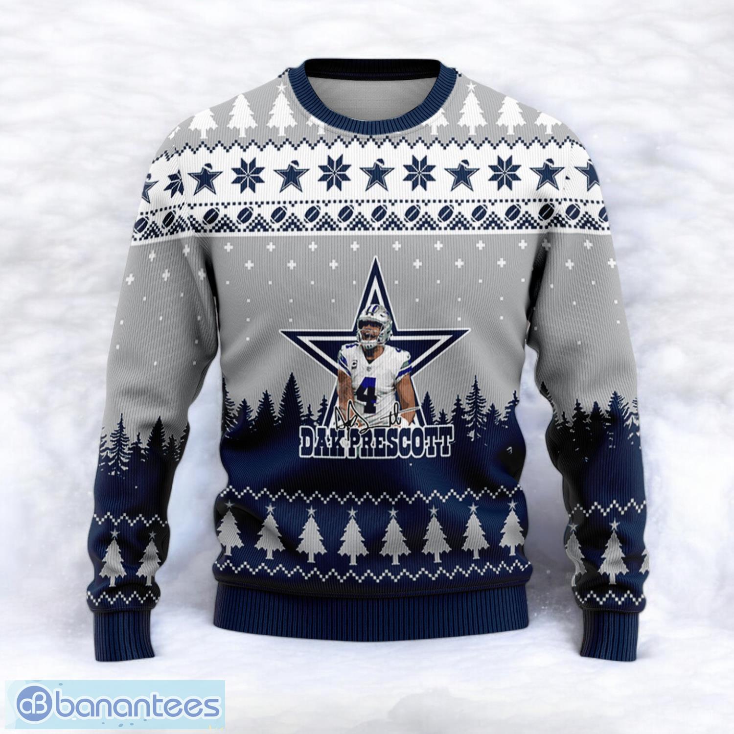 dallas cowboys dak prescott 4 super bowl lvii 2023 its a good day to be a cowboys fan sport player 3d ugly christmas sweater 1 image Dallas Cowboys Dak Prescott #4 Super Bowl LVII 2023 It's A Good Day To Be A Cowboys Fan Sport Player 3D Ugly Christmas Sweater Product Photo
