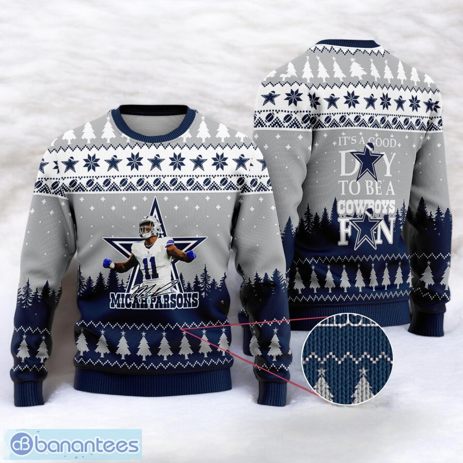 dallas cowboys micah parsons 11 super bowl lvii 2023 its a good day to be a cowboys fan sport player 3d ugly christmas sweater image Dallas Cowboys Micah Parsons #11 Super Bowl LVII 2023 It's A Good Day To Be A Cowboys Fan Sport Player 3D Ugly Christmas Sweater Product Photo