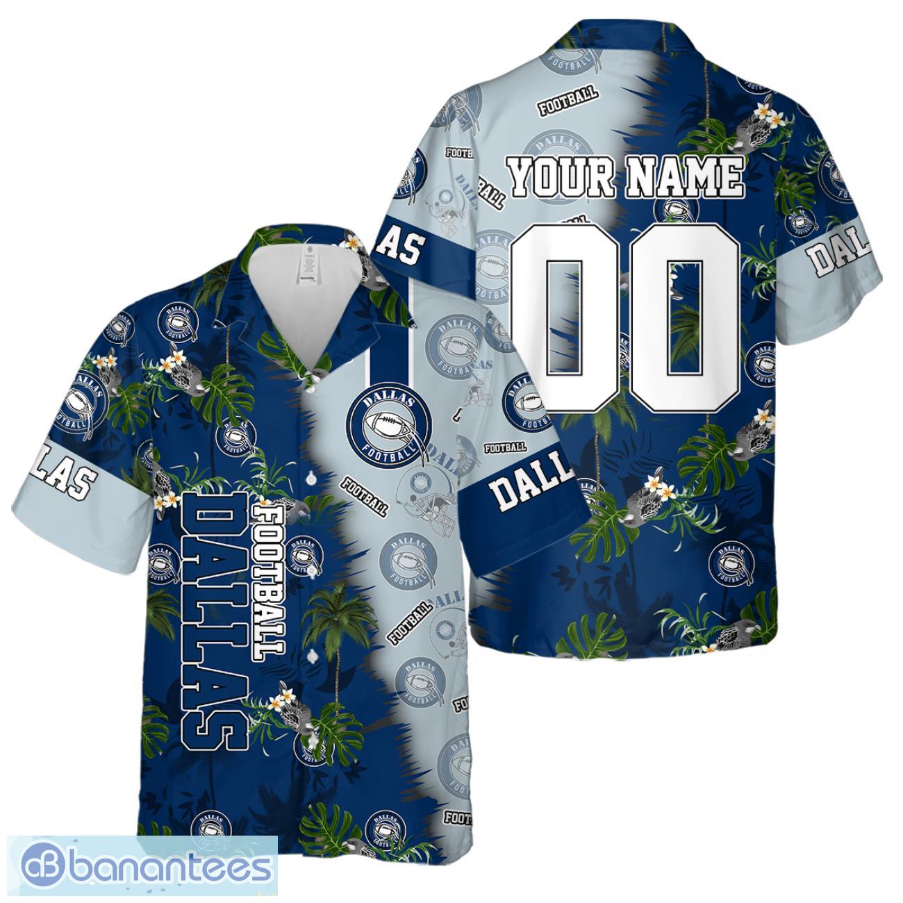 dallas football team hawaiian shirt and shorts custom name number tropical style hawaiian shirt image Dallas Football Team Hawaiian Shirt And Shorts Custom Name Number Tropical Style Hawaiian Shirt Product Photo 1