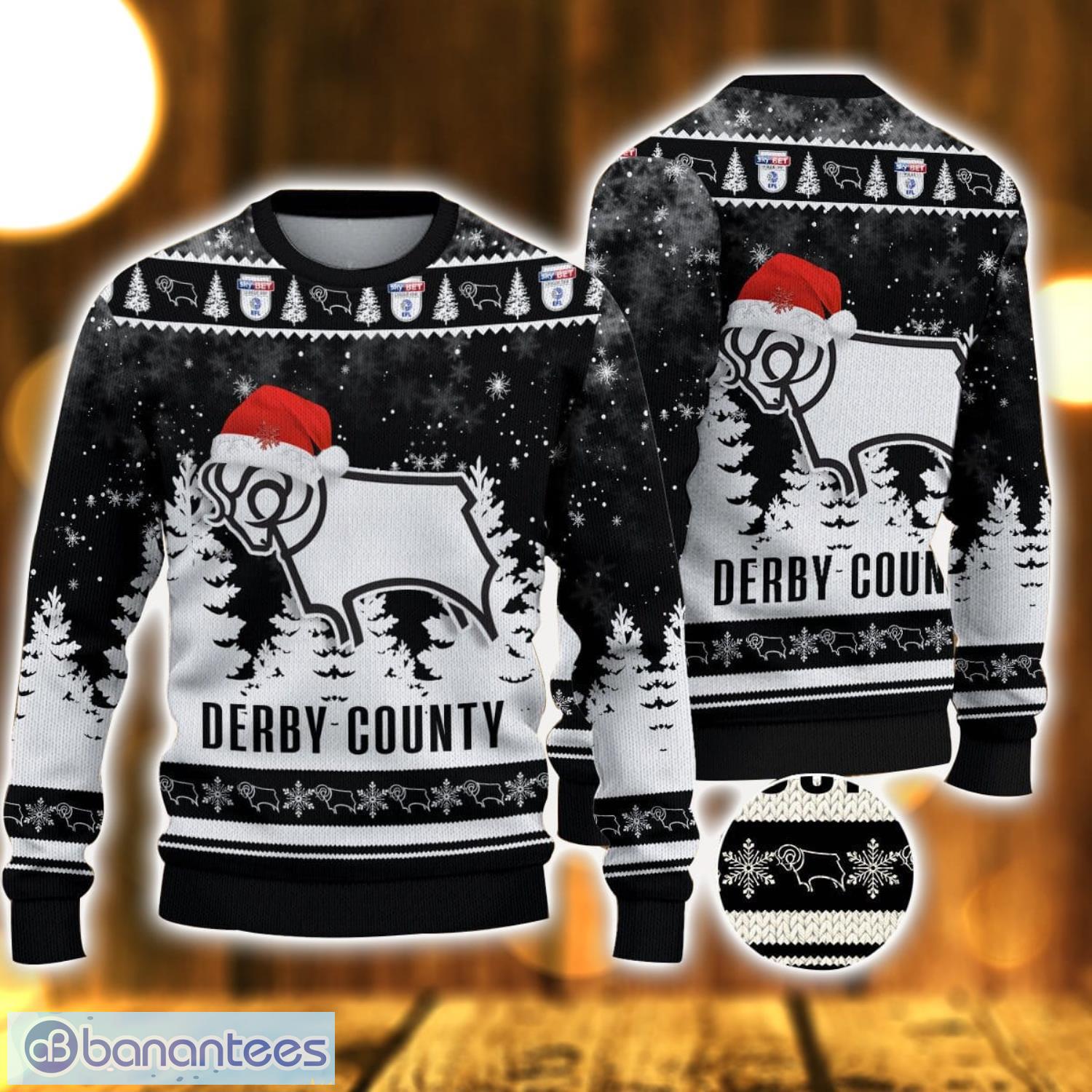 derby county ugly christmas sweater holiday gift ideas for men and women image Derby County Ugly Christmas Sweater Holiday Gift Ideas For Men And Women Product Photo 1
