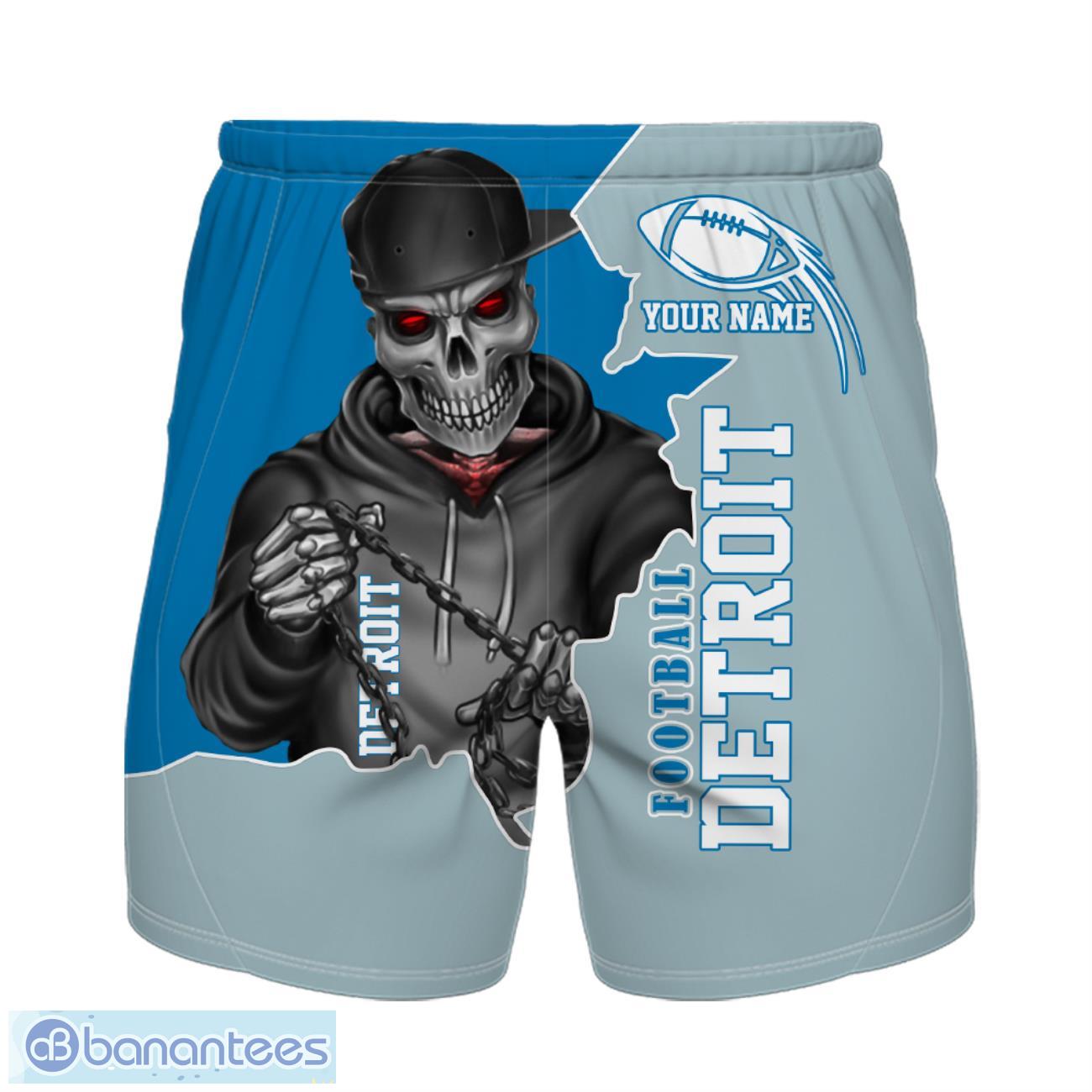detroit football team hawaiian shirt and shorts personalized name and number for fans 1 image Detroit Football Team Hawaiian Shirt And Shorts Personalized Name And Number For Fans Product Photo 2