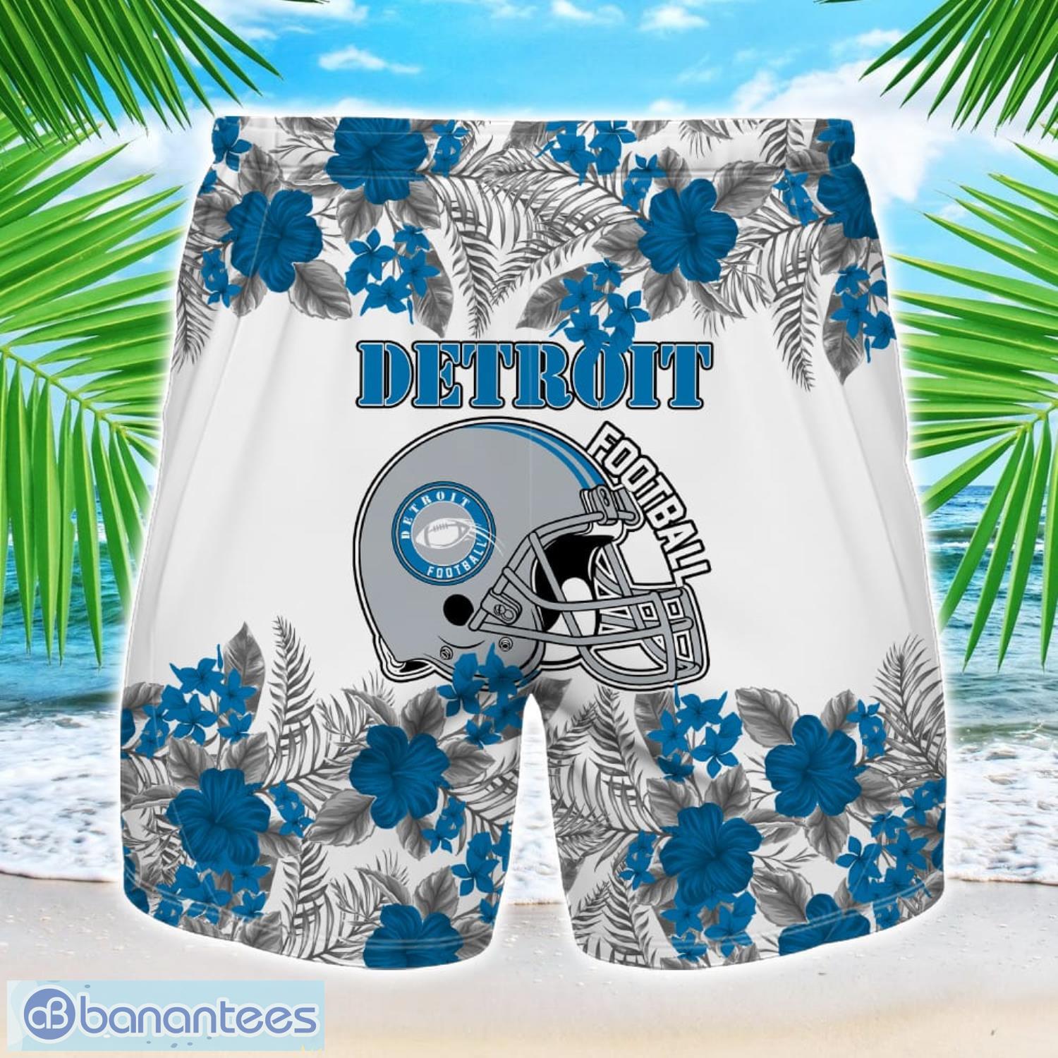detroit team hawaiian and shorts all printed beach set for fans custom name 1 image Detroit Team Hawaiian And Shorts All Printed Beach Set For Fans Custom Name Product Photo 2