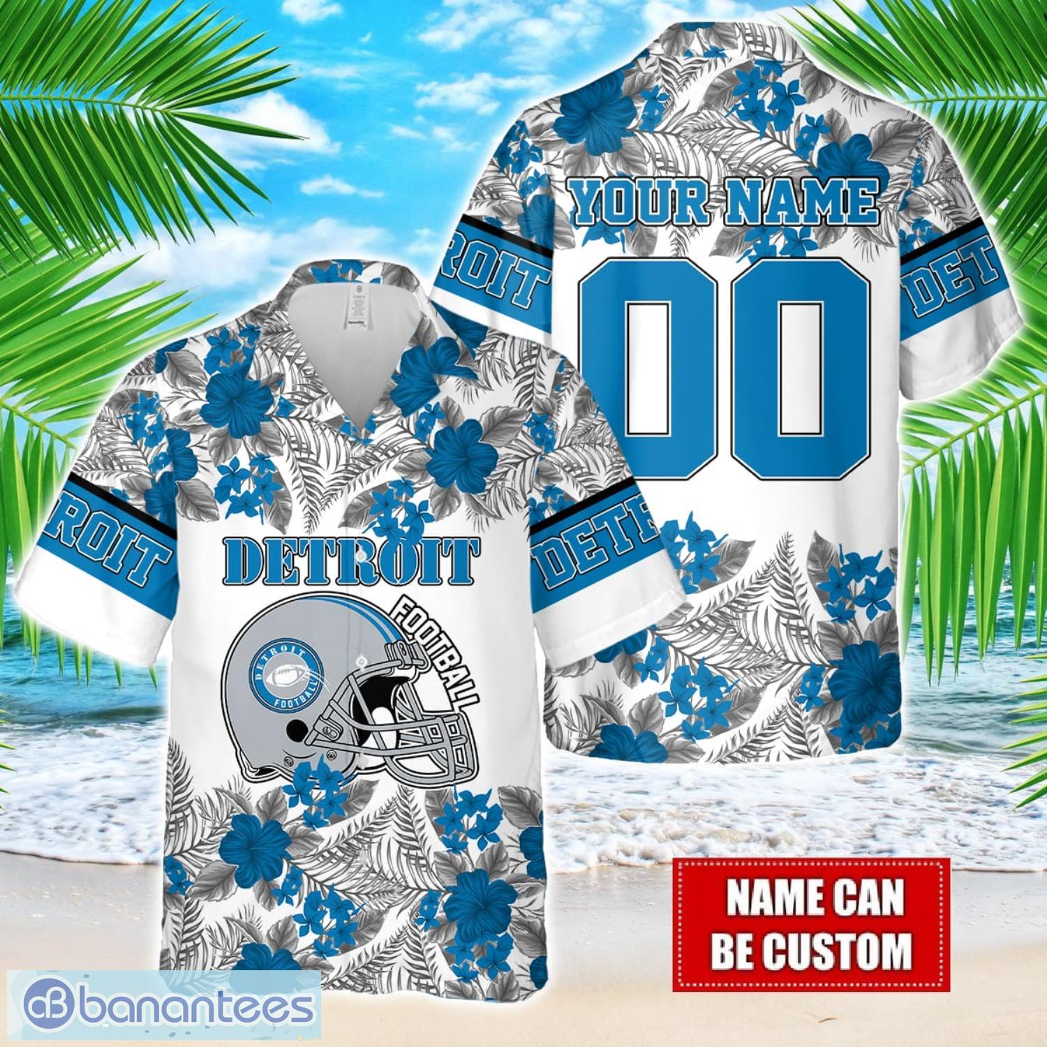 detroit team hawaiian and shorts all printed beach set for fans custom name image Detroit Team Hawaiian And Shorts All Printed Beach Set For Fans Custom Name Product Photo 1