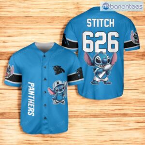 Carolina Panthers Lilo & Stitch Champions Baseball Jersey Shirt Light Blue For Men And Women Product Photo 1