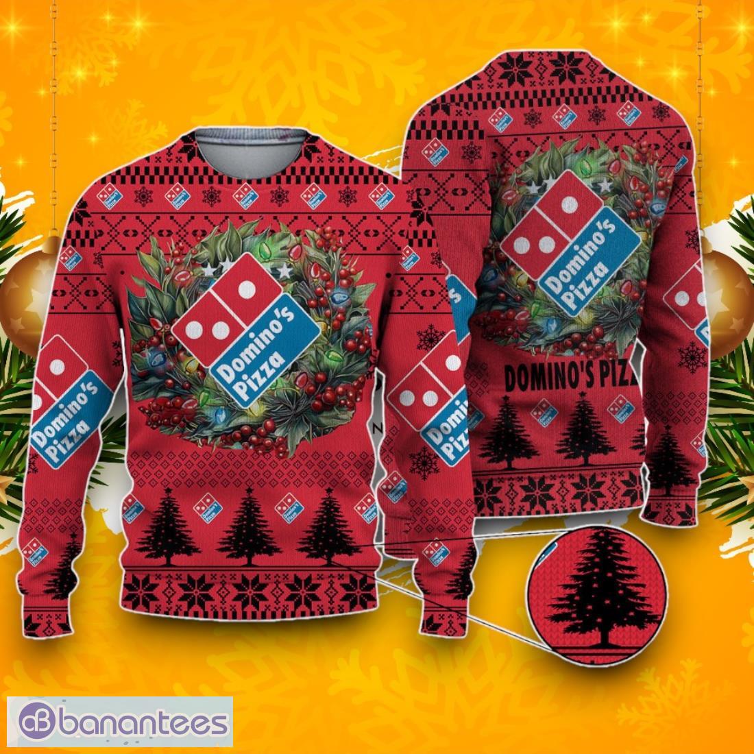 dominos pizza ugly christmas sweater gift for christmas image Domino's Pizza Ugly Christmas Sweater Gift For Christmas Product Photo
