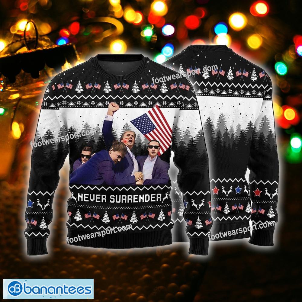 donald trump never surrender knitted christmas sweater gift for adult 1 image Donald Trump Never Surrender Knitted Christmas Sweater Gift For Adult - Donald Trump Never Surrender Photo 2 Ugly Christmas Sweater