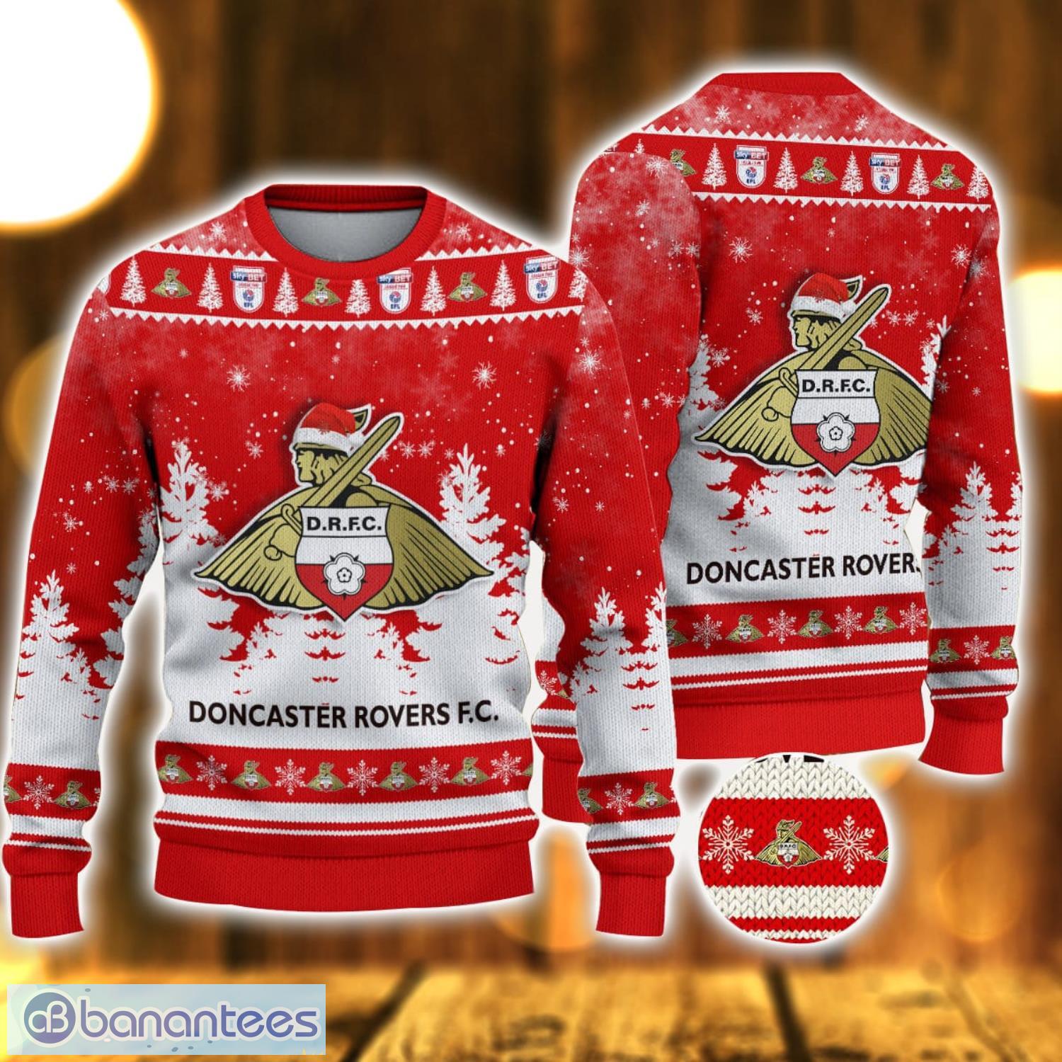 doncaster rovers ugly christmas sweater holiday gift ideas for men and women image Doncaster Rovers Ugly Christmas Sweater Holiday Gift Ideas For Men And Women Product Photo 1