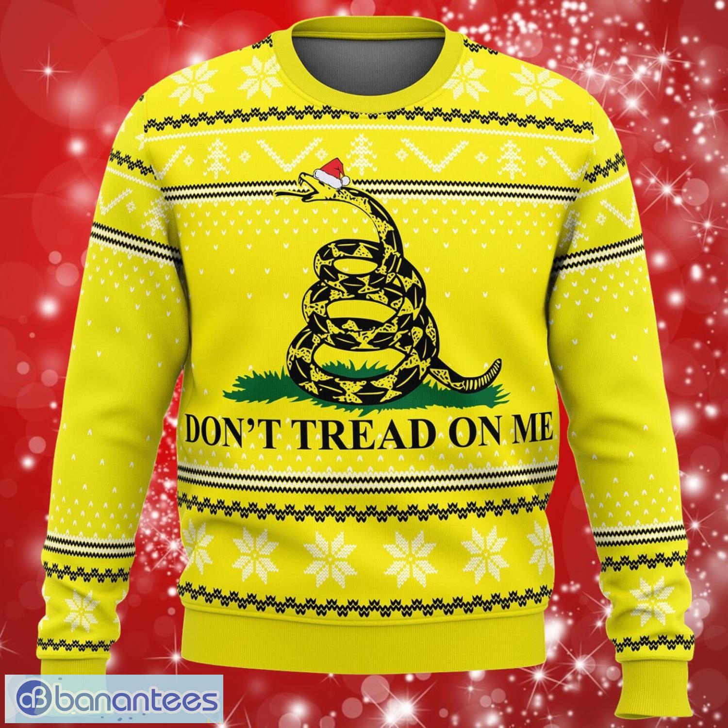 dont tread on me christmas yellow sweater full over print gifts christmas 3d sweater shirt image Dont Tread On Me Christmas Yellow Sweater Full Over Print Gifts Christmas 3D Sweater Shirt Product Photo 1