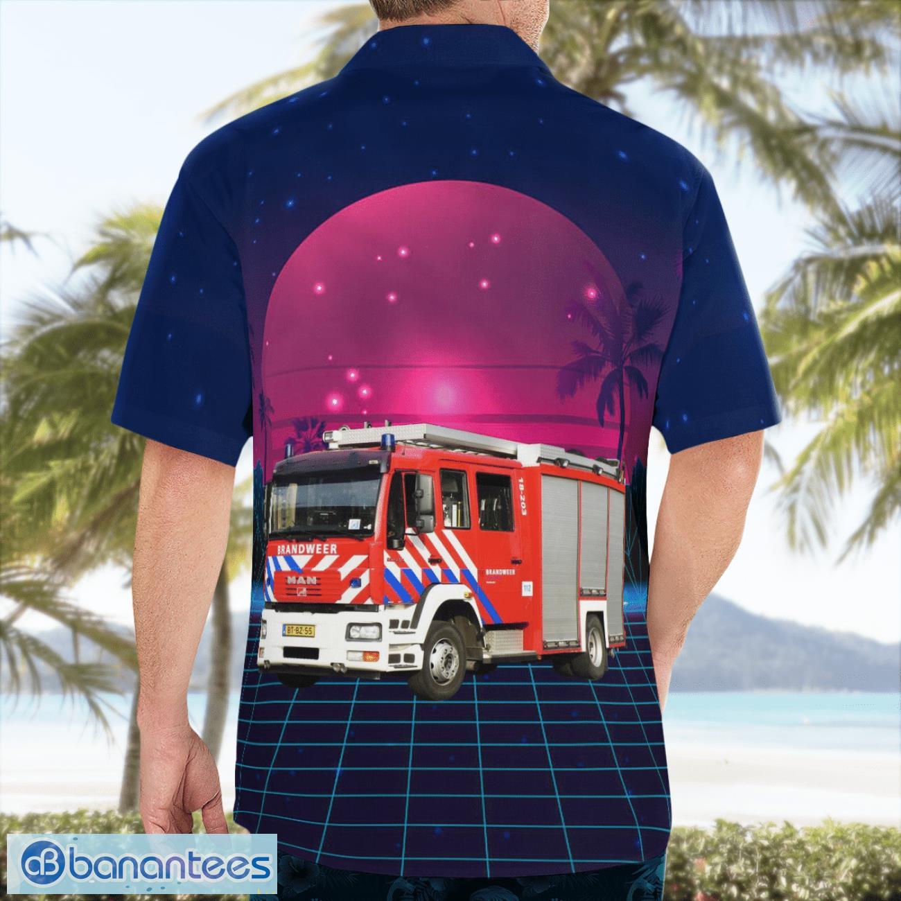 dordrecht netherlands brandweer zuid holland zuid hawaiian shirt 1 image Dordrecht, Netherlands, Brandweer Zuid-Holland Zuid Hawaiian Shirt Product Photo 2