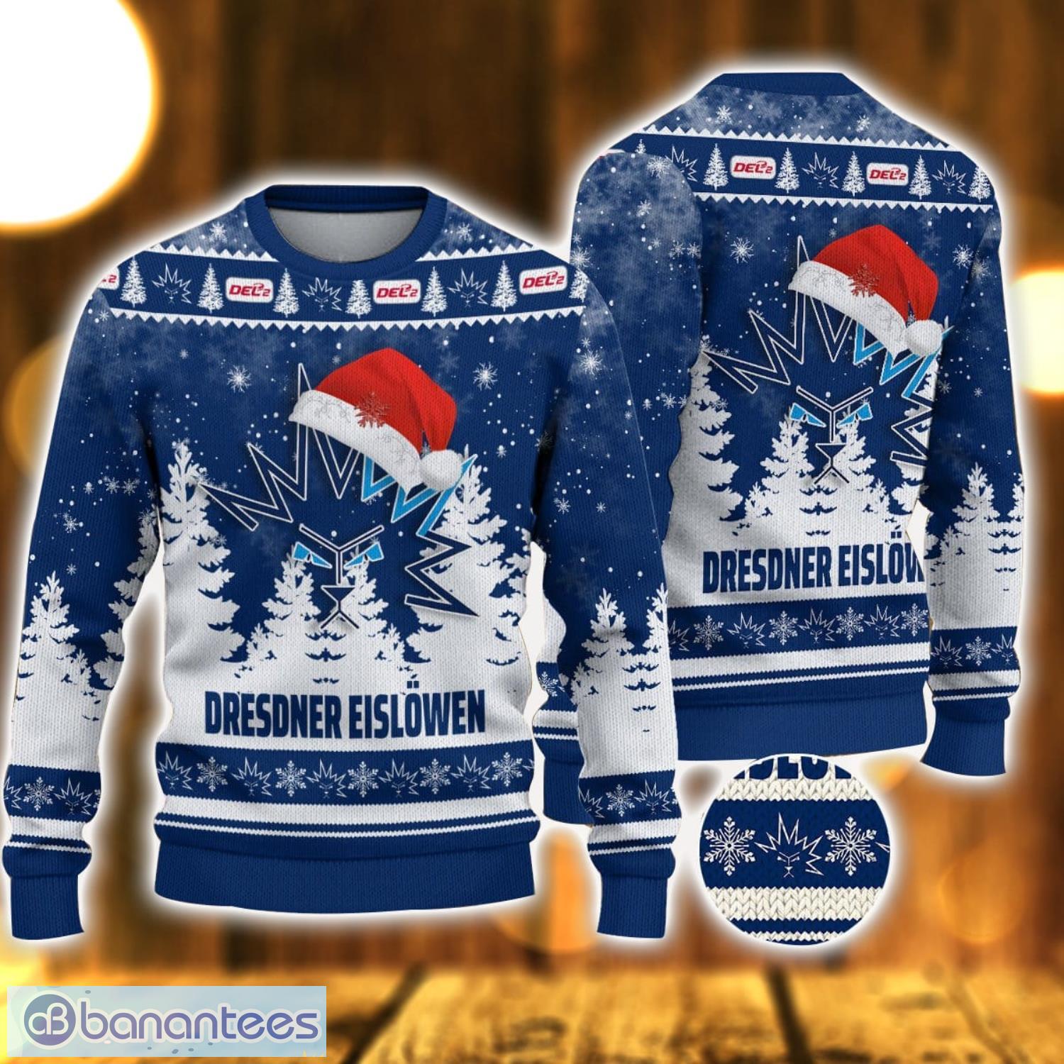 dresdner eislwen ugly christmas sweater holiday gift ideas for men and women image Dresdner Eislöwen Ugly Christmas Sweater Holiday Gift Ideas For Men And Women Product Photo 1