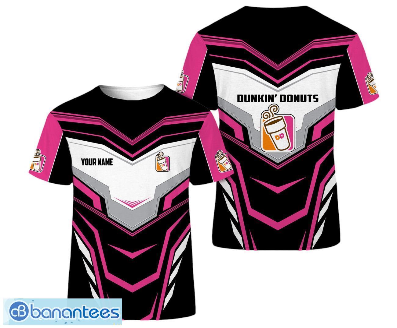 dunkin donuts 3d t shirt for men women custom name image Dunkin’ Donuts 3D T-Shirt For Men Women Custom Name Product Photo 1
