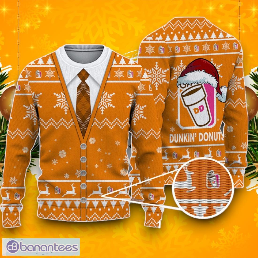 dunkin donuts ugly christmas sweater best gift ideas 2024 for fans image Dunkin’ Donuts Ugly Christmas Sweater, Best Gift Ideas 2024 For Fans Product Photo 1