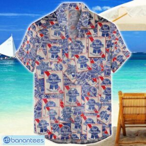 Pabst Blue Ribbon AOP Beer Logo Hawaiian Shirt Summer Gift For Men And Women Product Photo 1