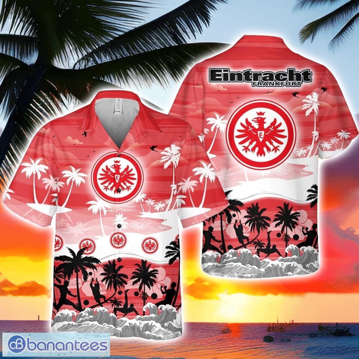 eintracht frankfurt tropical hawaiian shirt beach shirt for men and women team shirt image Eintracht Frankfurt Tropical Hawaiian Shirt Beach Shirt For Men And Women Team Shirt Product Photo 1