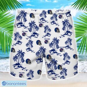 Coconut design Logo New York Team Hawaiian And Shorts All Printed Beach Set For Fans Custom Name Blue Product Photo 2