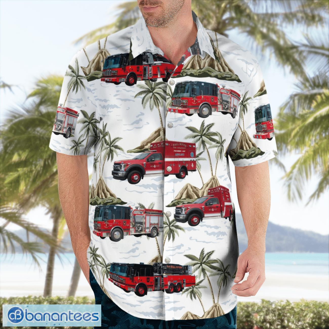 Fall River, Massachusetts, Fall River Fire Department Hawaiian Shirt Fall River, Massachusetts, Fall River Fire Department Hawaiian Shirt Product Photo 4