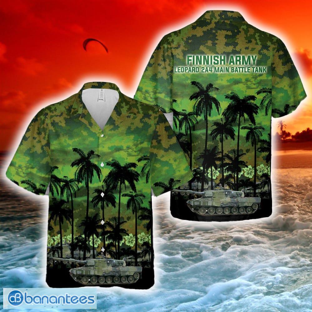 finnish army leopard 2a4 main battle tank hawaiian shirt image Finnish Army Leopard 2A4 Main Battle Tank Hawaiian Shirt - Finnish Army Leopard 2A4 Main Battle Tank Hawaiian Shirt-1