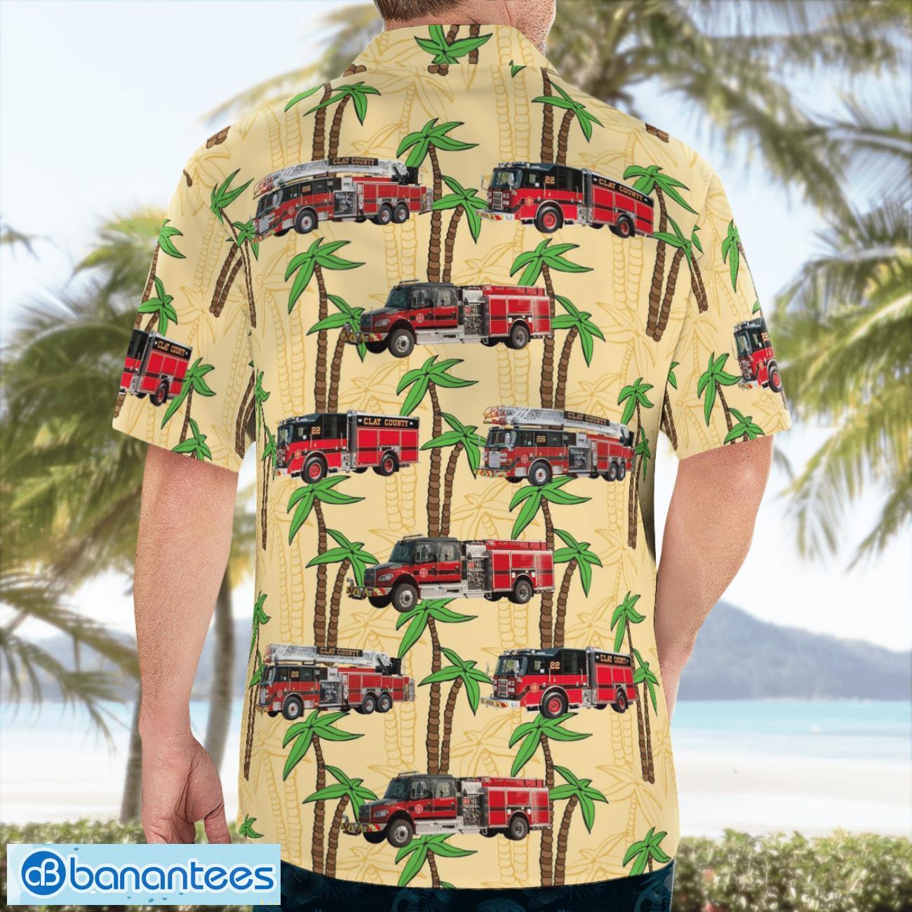 florida clay county fire rescue aloha hawaiian shirt 1 image Florida, Clay County Fire Rescue Aloha Hawaiian Shirt Product Photo 2