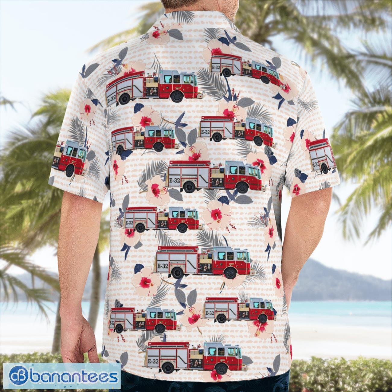 florida crescent city fire department station 3 hawaiian shirt 1 image Florida, Crescent City Fire Department - Station 3 Hawaiian Shirt Product Photo 2