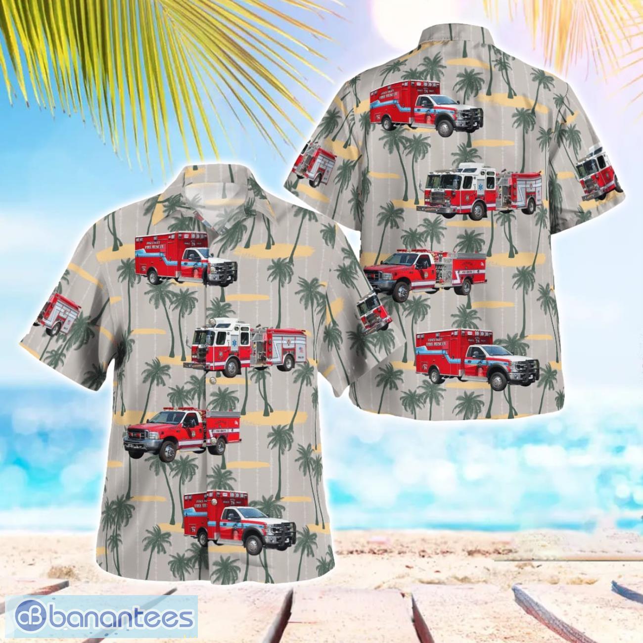florida ponce inlet fire rescue hawaiian shirt image Florida, Ponce Inlet Fire Rescue Hawaiian Shirt Product Photo 1