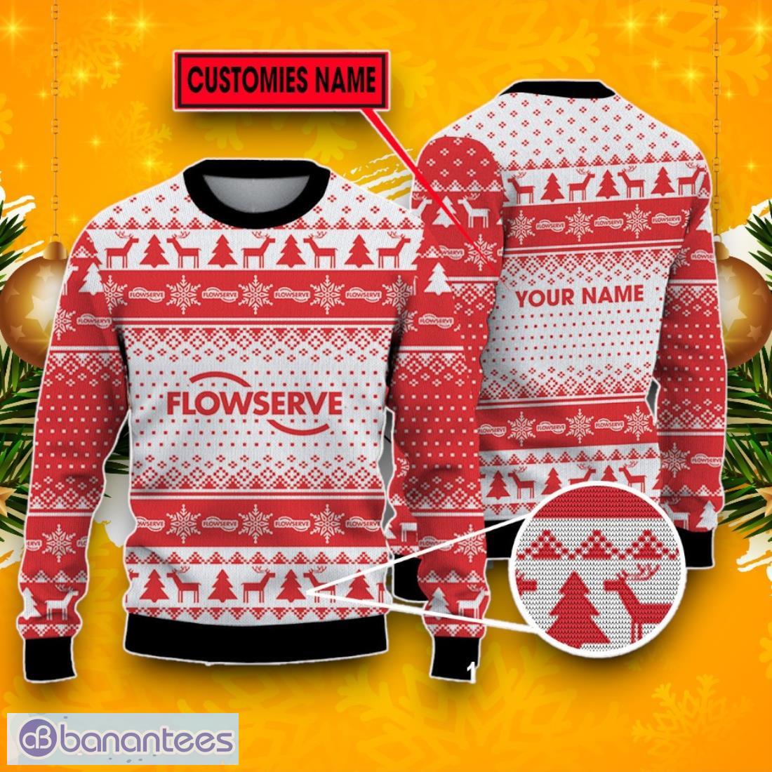 flowserve ugly christmas sweater best gift ideas 2024 for fans custom name image Flowserve Ugly Christmas Sweater, Best Gift Ideas 2024 For Fans Custom Name Product Photo 1