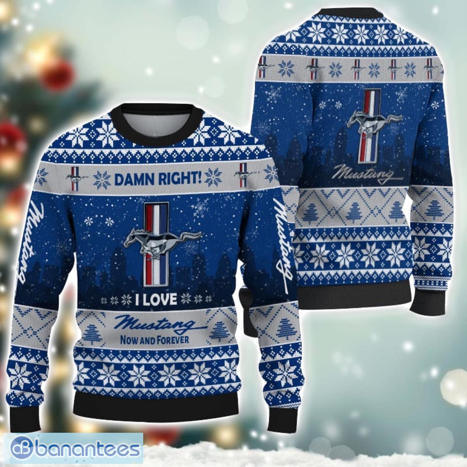 ford mustang damn right i lover ford mustang now and forever 3d ugly christmas sweater christmas gift image Ford-Mustang Damn Right I Lover Ford-Mustang Now And Forever 3D Ugly Christmas Sweater Christmas Gift Product Photo 1