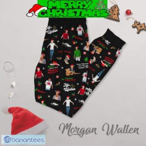 Santa Baby Put Morgan Wallen Under The Tree Wasted On Christmas Fleece Pajamas Set All Over Print Christmas Gift - Santa Baby Put Morgan Wallen Under The Tree Wasted On Christmas Fleece Pajamas Set-2