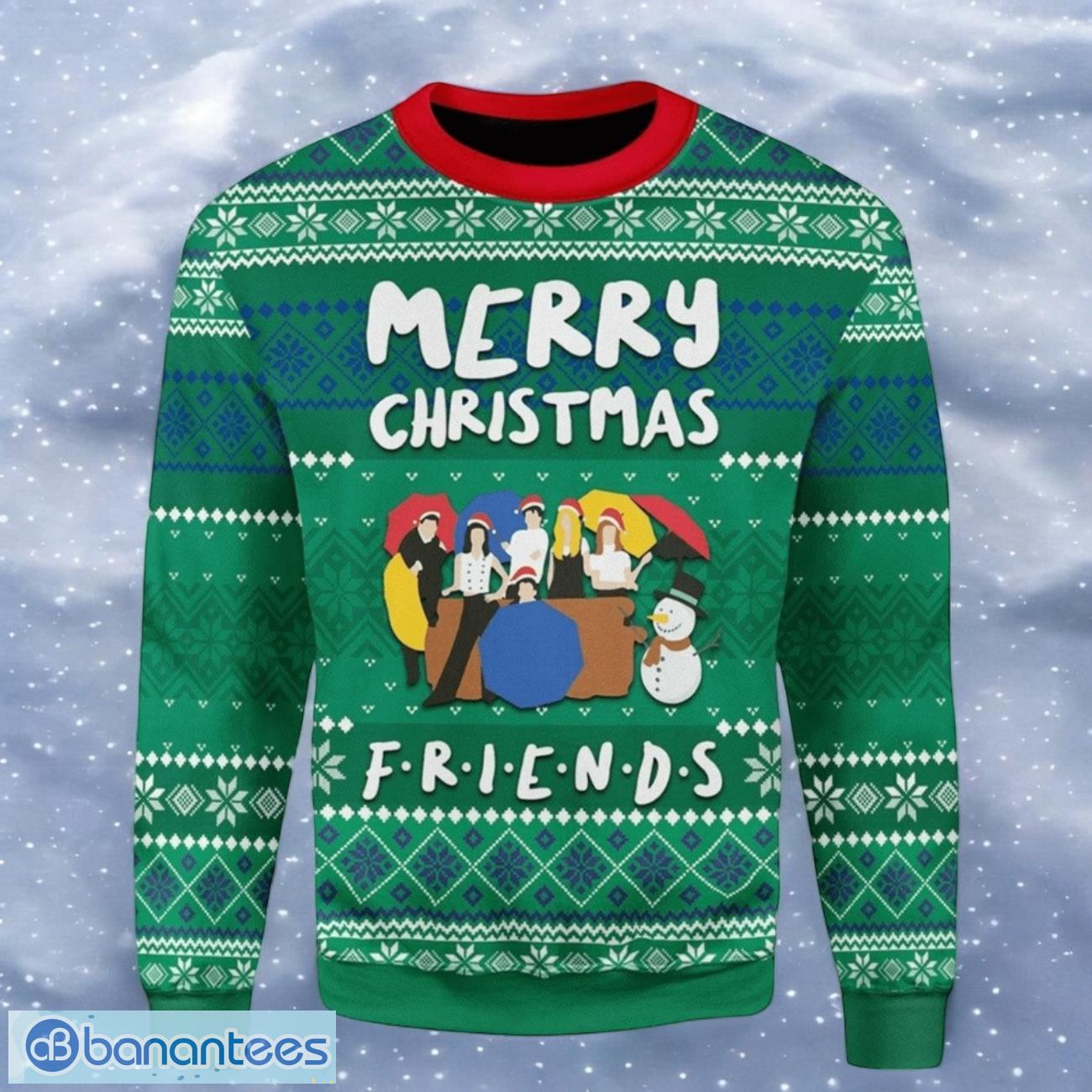 friends ugly christmas sweater green sweater image Friends Ugly Christmas Sweater Green Sweater Product Photo 1