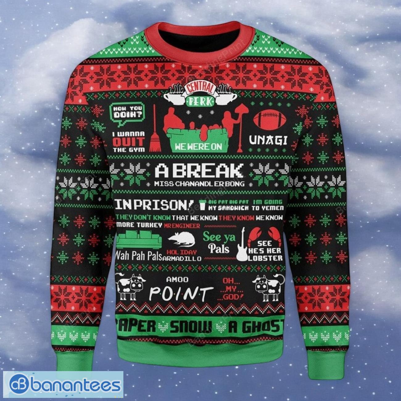 friends ugly christmas sweater men women sweater gift for christmas image Friends Ugly Christmas Sweater Men Women Sweater Gift For Christmas Product Photo 1