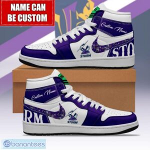 NRL Melbourne Storm Custom Name Limited Air Jordan Hightop Shoes JD1 Sneakers Product Photo 1