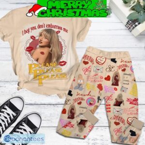 Sabrina Carpenter Please Please Please Sand Fleece Pajamas Set Men Women For Fans - Sabrina Carpenter Please Please Please Sand Fleece Pajamas Set-1