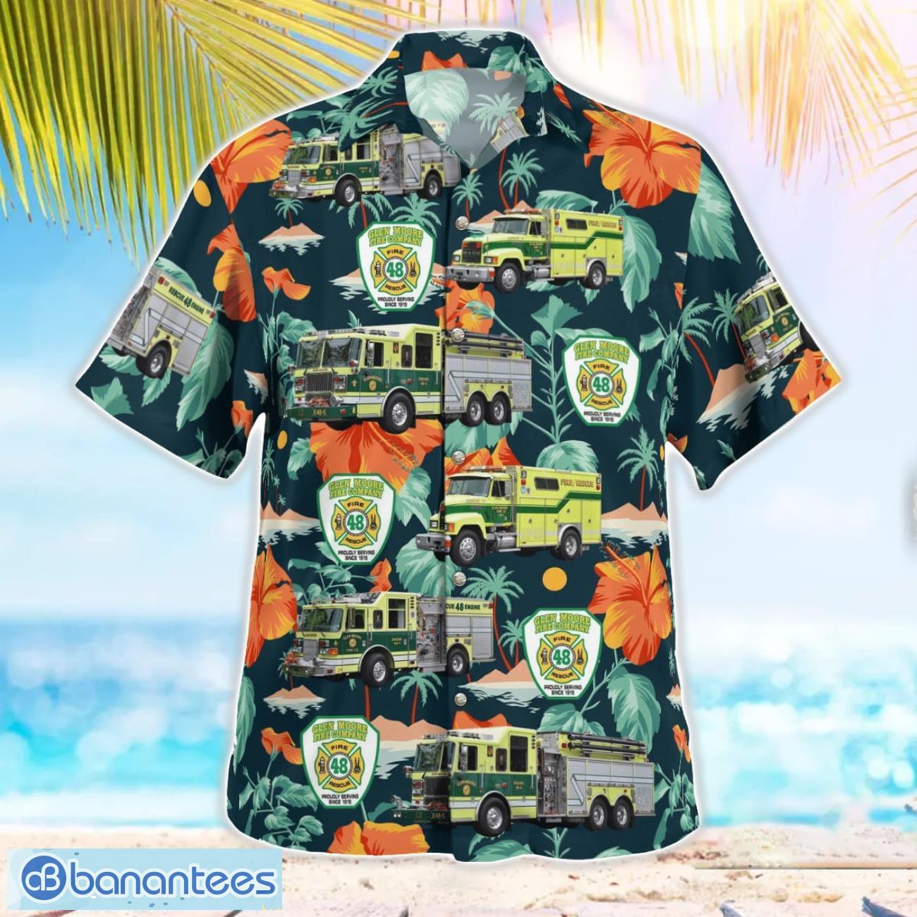 glenmoore chester county pennsylvania glen moore fire company hawaiian shirt 2 image Glenmoore, Chester County, Pennsylvania, Glen Moore Fire Company Hawaiian Shirt Product Photo 3