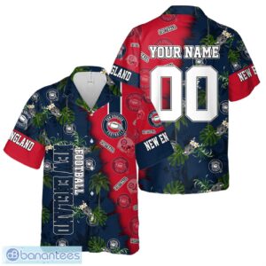 New England Football Team Hawaiian Shirt And Shorts Custom Name Number Tropical Style Hawaiian Shirt Product Photo 1