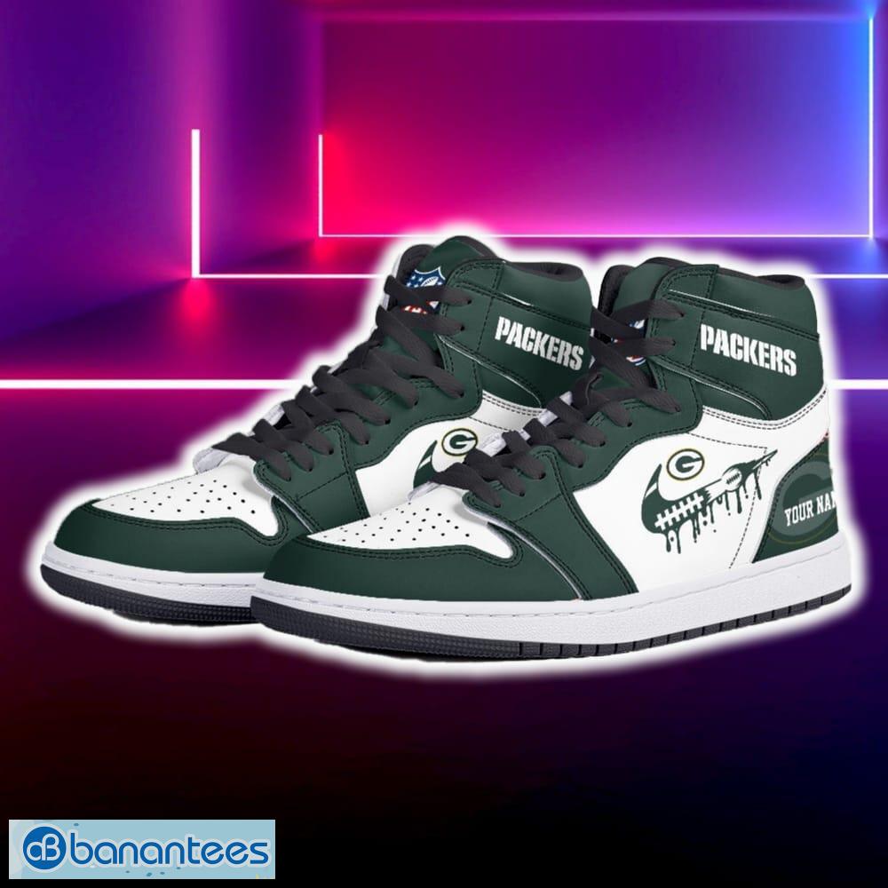green bay packers air jordan hightop shoes new custom name for fans gift sneaker 1 image Green Bay Packers Air Jordan Hightop Shoes New Custom Name For Fans Gift Sneaker - Green Bay Packers Air Jordan Hightop Shoes Photo 5