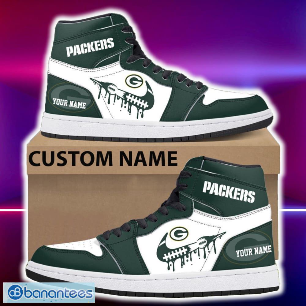green bay packers air jordan hightop shoes new custom name for fans gift sneaker image Green Bay Packers Air Jordan Hightop Shoes New Custom Name For Fans Gift Sneaker - Green Bay Packers Air Jordan Hightop Shoes Photo 4