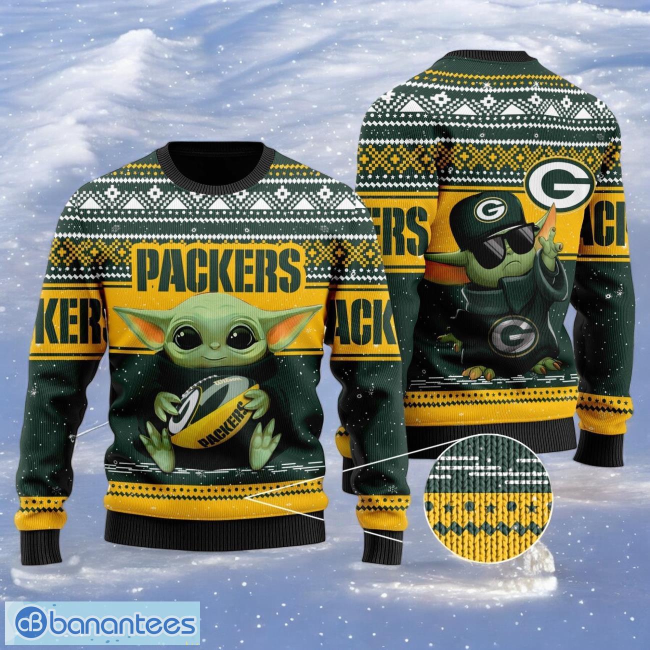 green bay packers sweater all over print sweater image Green Bay Packers Sweater All Over Print Sweater Product Photo 1