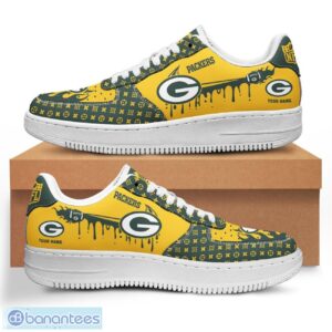 Personalized Name Green Bay Packers Drip Air Force Shoes Men Women Sneakers Product Photo 1