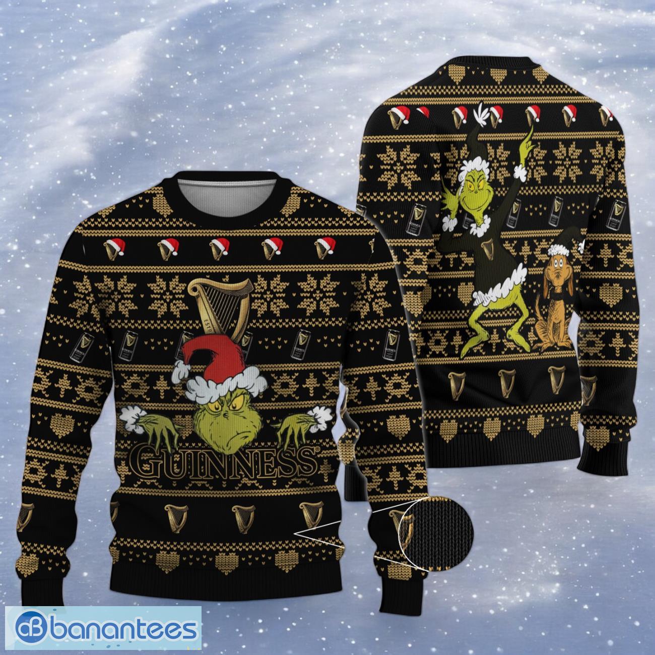 guinness grinch ugly sweater christmas gift for fans image Guinness Grinch Ugly Sweater Christmas Gift For Fans Product Photo 1