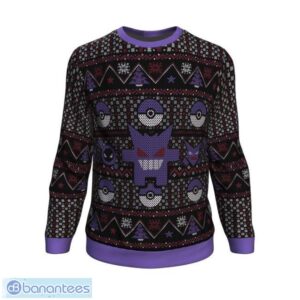 Pokemon Ghosts Gengar Ghastly Haunter Premium Ugly Christmas Sweater Amazing Gift Idea For Pokemon Lovers Product Photo 1