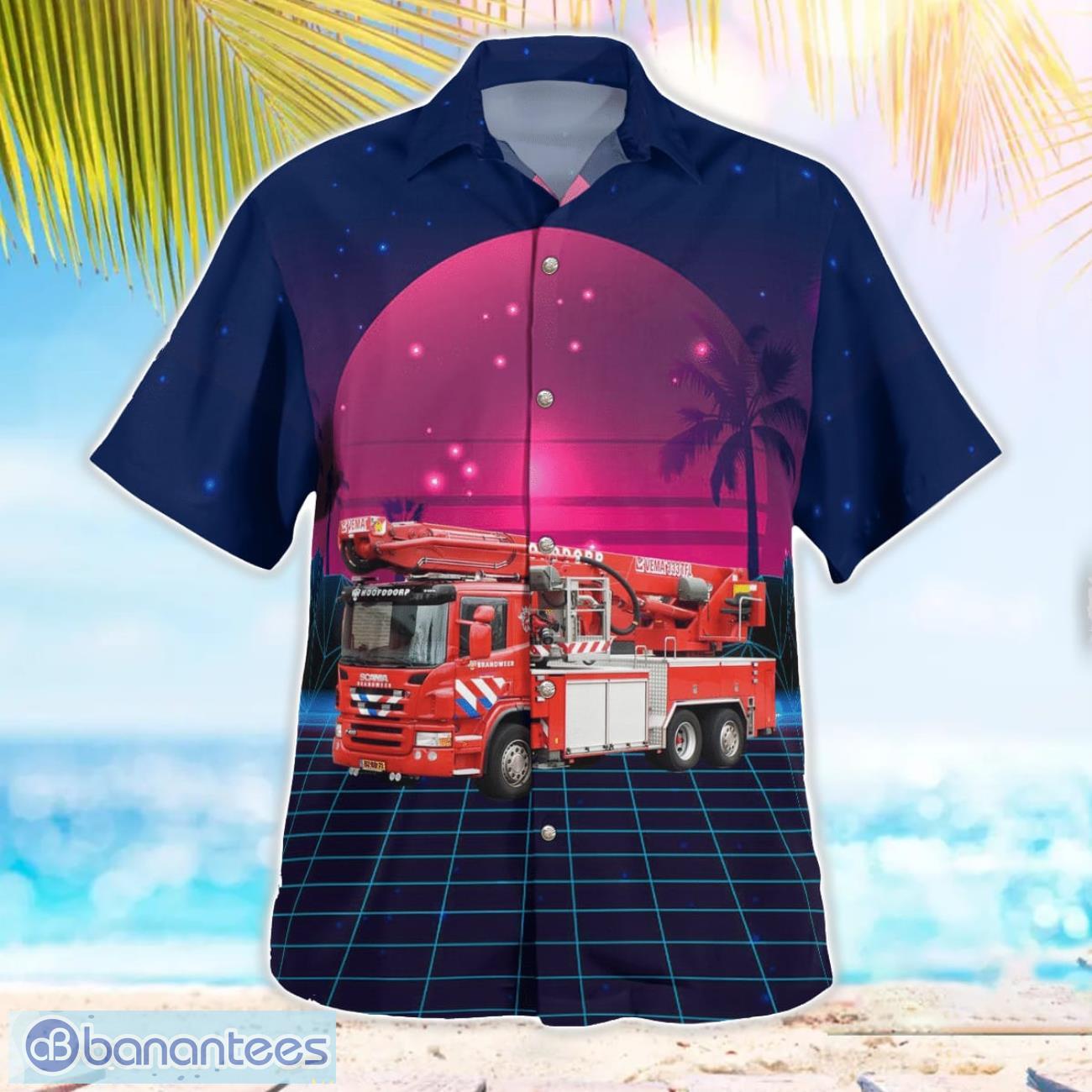 Haarlem, Netherlands, Brandweer Kennemerland Hawaiian Shirt Haarlem, Netherlands, Brandweer Kennemerland Hawaiian Shirt Product Photo 3