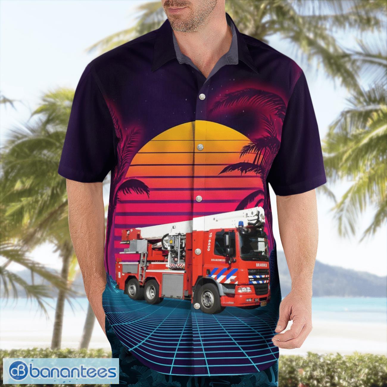 Hague, Netherlands, Brandweer Haaglanden Hawaiian Shirt Hague, Netherlands, Brandweer Haaglanden Hawaiian Shirt Product Photo 4