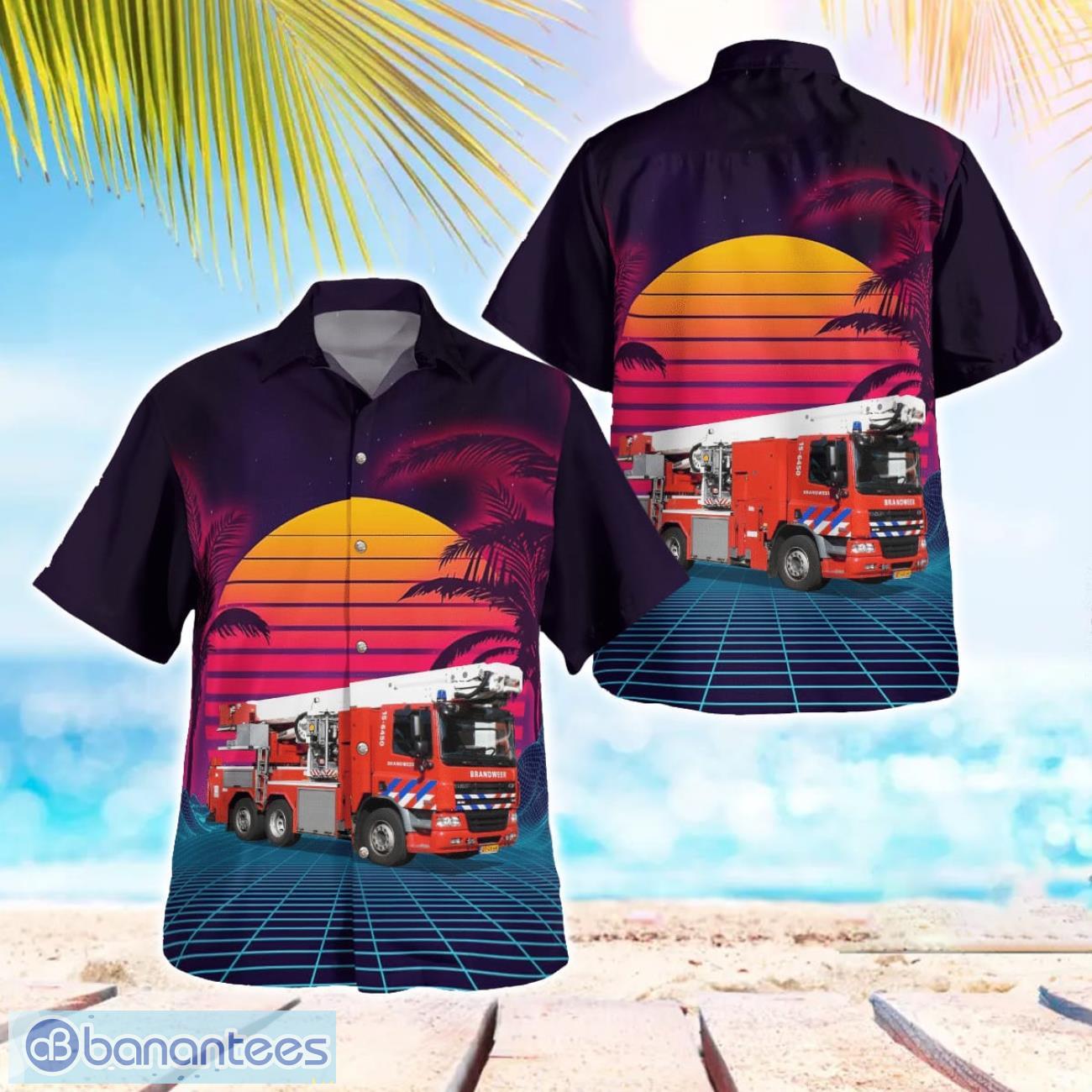 hague netherlands brandweer haaglanden hawaiian shirt image Hague, Netherlands, Brandweer Haaglanden Hawaiian Shirt Product Photo 1