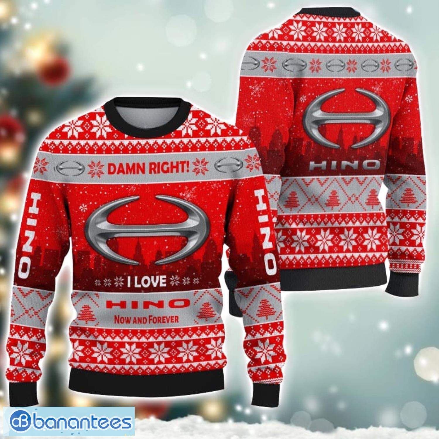 hino damn right i lover hino now and forever 3d ugly christmas sweater christmas gift image Hino Damn Right I Lover Hino Now And Forever 3D Ugly Christmas Sweater Christmas Gift Product Photo 1