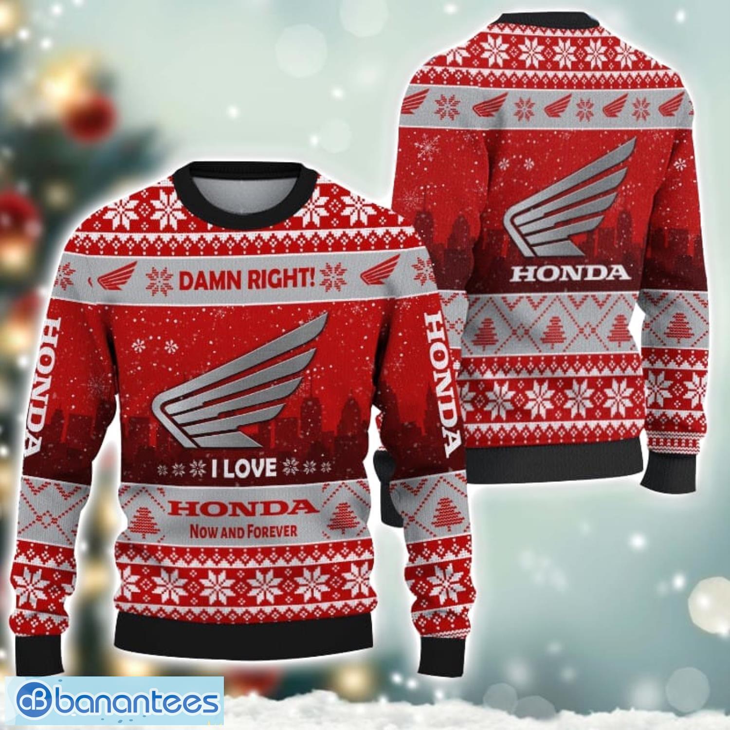 honda logo 2 damn right i lover honda now and forever 3d ugly christmas sweater christmas gift image Honda Logo 2 Damn Right I Lover Honda Now And Forever 3D Ugly Christmas Sweater Christmas Gift Product Photo 1
