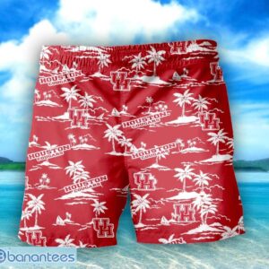 Houston Cougars 3D Tropical Pattern Coconut Tree Hawaiian Shirt And Shorts Product Photo 3